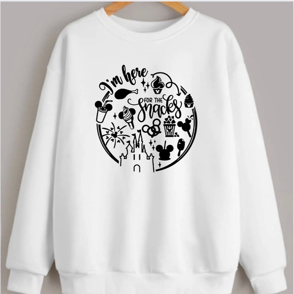 I’m Here For The Snacks Family Vacation Mickey Graphic Crewneck Sweatshirt - Picture 1 of 3